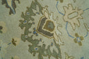 Antique Style Silver, Blue and Green 8x10 Hand Knotted Traditional Oushak wool area rug by The Rug Decor