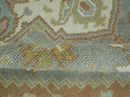 Heriz Traditional Hand-Knotted Wool Area Rug - Gray Ivory Peach Olive