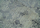 Antique Style transitional 8x11 Beige and Charcoal hand knotted Wool and art silk Area Rug by The Rug Decor