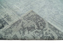 Antique Style transitional 8x11 Beige and Charcoal hand knotted Wool and art silk Area Rug by The Rug Decor