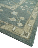 Hand Knotted Wool Area Rug Antique Tree of Life Gray Beige Silver