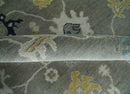 Taupe Silver and Beige Traditional Oushak Wool Area Rug - Handcrafted Antique Look