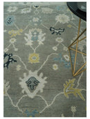 Taupe Silver and Beige Traditional Oushak Wool Area Rug - Handcrafted Antique Look by The Rug Decor