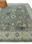 Taupe Silver and Beige Traditional Oushak Wool Area Rug - Handcrafted Antique Look by The Rug Decor