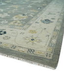 Taupe Silver and Beige Traditional Oushak Wool Area Rug - Handcrafted Antique Look by The Rug Decor