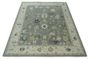 Taupe Silver and Beige Traditional Oushak Wool Area Rug - Handcrafted Antique Look by The Rug Decor