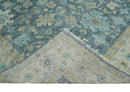 Teal Blue Hand Knotted Wool Oriental Oushak Area Rug Ivory Beige Heirloom Quality by The Rug Decor