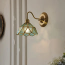 GobekUsa Blue Glass Copper LED Wall Light Fixture Stair Bar Restaurant Bedroom E27