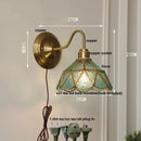 GobekUsa Blue Glass Copper LED Wall Light Fixture Stair Bar Restaurant Bedroom E27