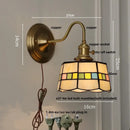 GobekUsa Blue Glass Copper LED Wall Light Fixture Stair Bar Restaurant Bedroom E27