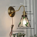GobekUsa Blue Glass Copper LED Wall Light Fixture Stair Bar Restaurant Bedroom E27