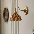 GobekUsa Blue Glass Copper LED Wall Light Fixture Stair Bar Restaurant Bedroom E27