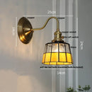 GobekUsa Blue Glass Copper LED Wall Light Fixture Stair Bar Restaurant Bedroom E27