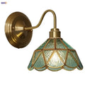GobekUsa Blue Glass Copper LED Wall Light Fixture Stair Bar Restaurant Bedroom E27