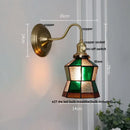 GobekUsa Blue Glass Copper LED Wall Light Fixture Stair Bar Restaurant Bedroom E27