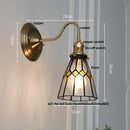 GobekUsa Blue Glass Copper LED Wall Light Fixture Stair Bar Restaurant Bedroom E27