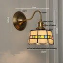 GobekUsa Blue Glass Copper LED Wall Light Fixture Stair Bar Restaurant Bedroom E27