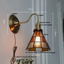 GobekUsa Blue Glass Copper LED Wall Light Fixture Stair Bar Restaurant Bedroom E27