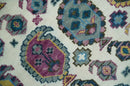 Ivory Gold and Pink Hand Knotted Wool Area Rug - Traditional Boteh Design by The Rug Decor
