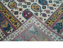 Ivory Gold and Pink Hand Knotted Wool Area Rug - Traditional Boteh Design by The Rug Decor