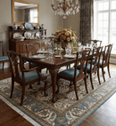 Antique Turkish Hand Knotted Wool Rug 8x10 - Brown Ivory Blue