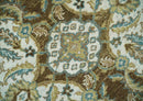 Antique Turkish Hand Knotted Wool Rug 8x10 - Brown Ivory Blue
