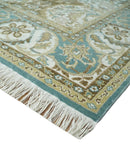 Antique Turkish 8x10 Hand Knotted Brown, Ivory and Blue Persian Rug | AC20810