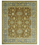 Antique Turkish Oushak 8x10 Hand Knotted Brown and Gray Persian Rug | AC23810