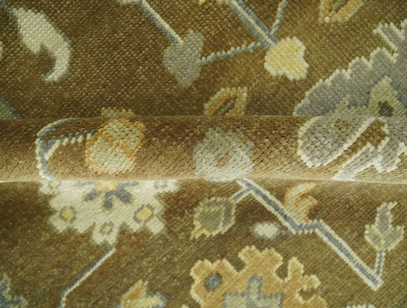 Antique Turkish Oushak 8x10 Hand Knotted Brown and Gray Persian Rug | AC23810