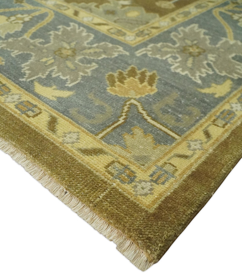 Antique Turkish Oushak 8x10 Hand Knotted Brown and Gray Persian Rug | AC23810