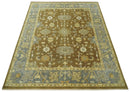 Antique Turkish Oushak 8x10 Hand Knotted Brown and Gray Persian Rug | AC23810
