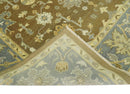 Antique Turkish Oushak 8x10 Hand Knotted Brown and Gray Persian Rug | AC23810