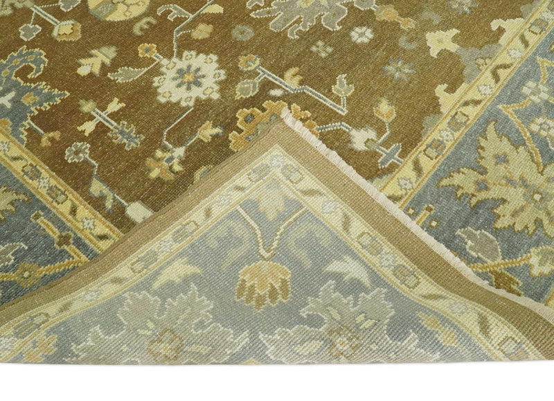 Antique Turkish Oushak 8x10 Hand Knotted Brown and Gray Persian Rug | AC23810