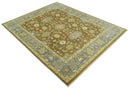 Antique Turkish Oushak 8x10 Hand Knotted Brown and Gray Persian Rug | AC23810