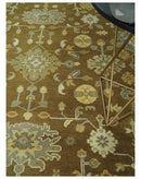 Antique Turkish Oushak 8x10 Hand Knotted Brown and Gray Persian Rug | AC23810