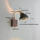 GobekUsa Clear Glass LED Wall Light Walnut Copper Stair Fixture