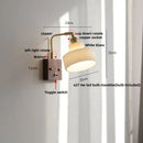 GobekUsa Clear Glass LED Wall Light Walnut Copper Stair Fixture