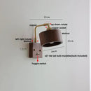 GobekUsa Clear Glass LED Wall Light Walnut Copper Stair Fixture