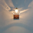 GobekUsa Clear Glass LED Wall Light Walnut Copper Stair Fixture