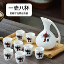 GobekUsa Ceramic Wine Set Dispenser Antique Pot Liquor Cup Warming Container