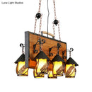 GobekUsa Antique White Dining Room Chandelier with 6 Lights and Metal Arm