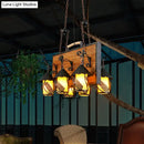 GobekUsa Antique White Dining Room Chandelier with 6 Lights and Metal Arm