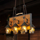 GobekUsa Antique White Dining Room Chandelier with 6 Lights and Metal Arm