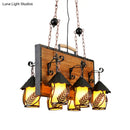 GobekUsa Antique White Dining Room Chandelier with 6 Lights and Metal Arm