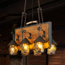 GobekUsa Antique White Dining Room Chandelier with 6 Lights and Metal Arm
