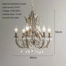 GobekUsa Iron Crystal Chandelier for Living Room Dining Bedroom E14 Lighting
