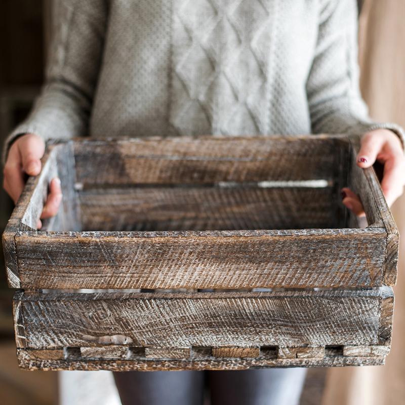 Antique Wood Crates Rectangular