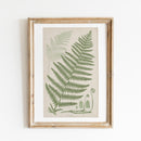 Antique Ferns Set of 4 In French Gray and Green