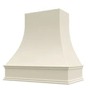 Antique White Wood Range Hood With Curved Front and Decorative Trim - 30" 36" 42" 48" 54" and 60" Widths Available