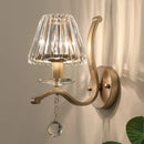 GobekUsa Antiqued Gold Crystal Prism Wall Sconce - Minimalist 1 Head Light Fixture